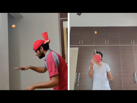 Talented Guy Performs Impressive Ping Pong Trick Shots