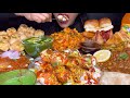 ASMR EATING STREET FOOD PANIPURI,DAHIPURI,SAMOSA,CHOLE BATURE,PAV BHAJI  *EATING SHOW* spiceasmr