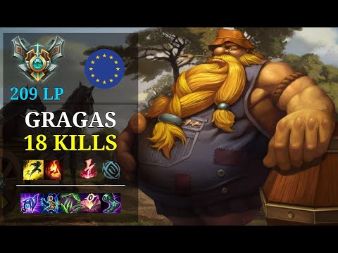 Gragas Mid vs Jhin - 18 kills - Legoman EUW Grandmaster (209 LP) Patch 11.3