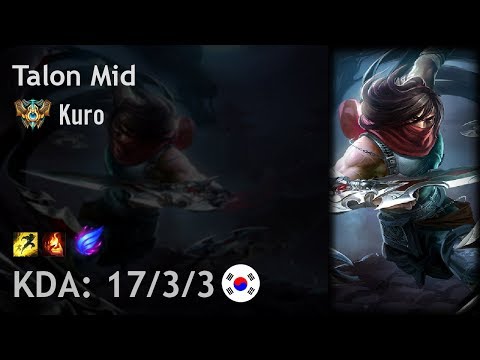 Talon Mid vs Syndra - Kuro - KR Challenger Patch 7.24