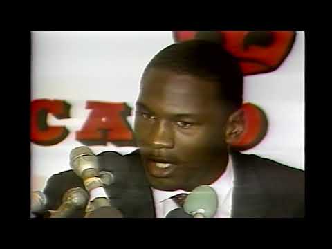 Michael Jordan signs with the Chicago Bulls 1984