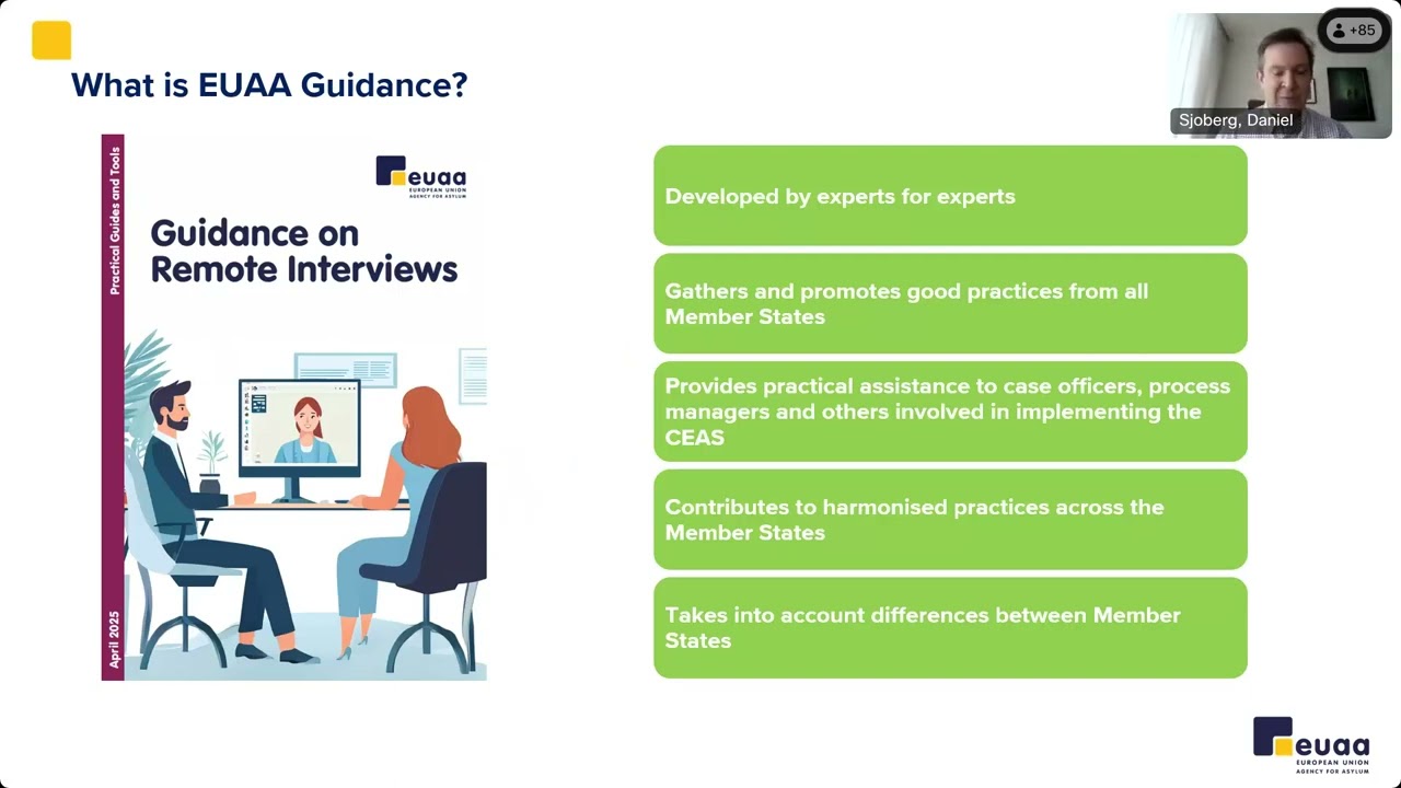 Launch event of the EUAA Guidance on Remote Interviews