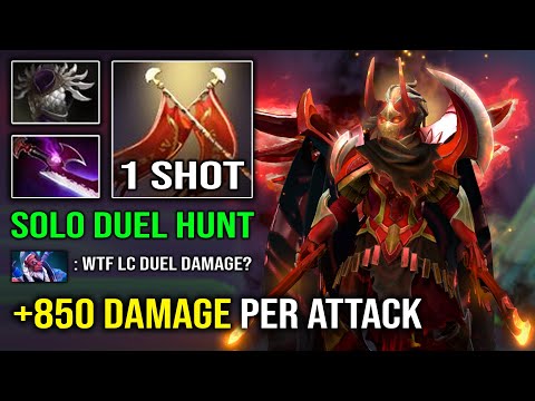 WTF +850 Damage Per Attack 1 Shot Solo Duel Legion Commander 100% Deleted Offlane Dota 2