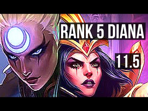 DIANA vs LEBLANC (MID) | Rank 5 Diana, 8/1/8, 300+ games | NA Challenger | v11.5