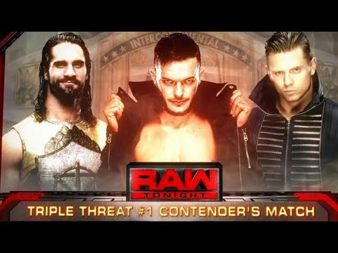 Finn Balor vs Seth Rollins vs The Miz  - RAW 01/04/2017