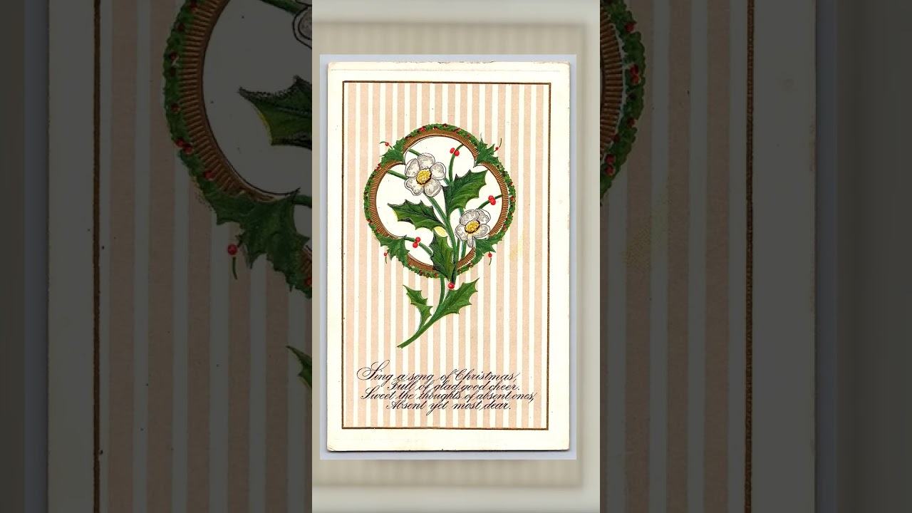 Christmas Floral Postcard, Divided Back, USA, Early 1900s Video