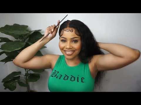 Water Wave Lace Front Wig 20inch Peruvian Virgin Hair Pre Plucked