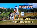 Michelle Wie Driver Swing in Super Slow Motion,  face on