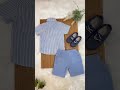 Conjunto Camisa Azul Xadrez Com Bermuda de Cordão