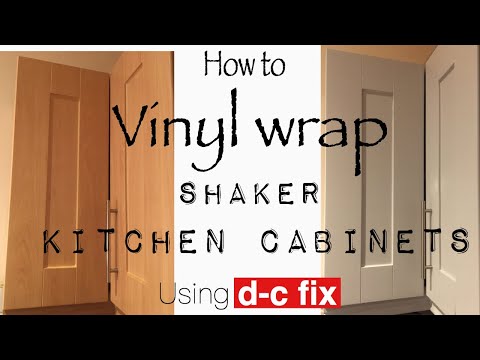 USING D-C FIX TO WRAP SHAKER KITCHEN DOORS