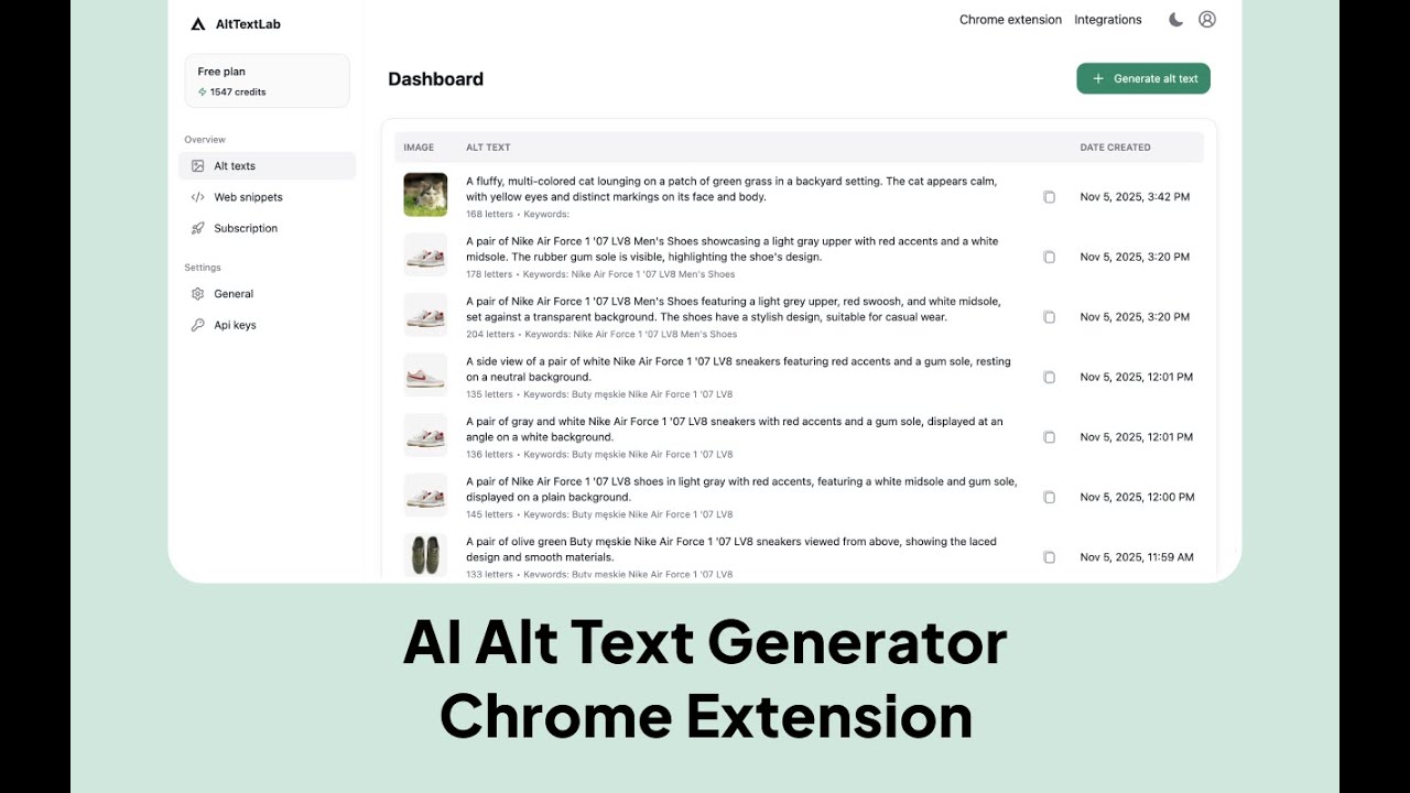 AI Alt Text Generator - Chrome Extension | AltTextLab chrome extension