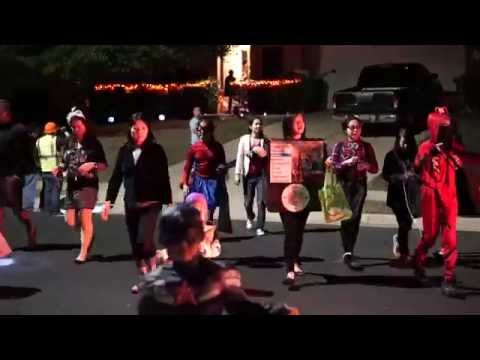 2014-10-31 Kids trick-or-treating around neighborhood