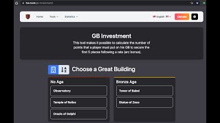 FoE How to Use the GB Investment Calculator