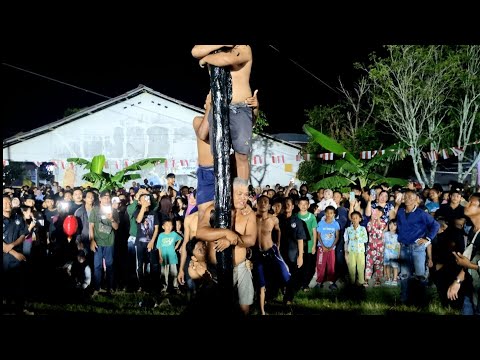 Lomba Panjat Pinang 17 Agustusan HUT 80 REPUBLIK INDONESIA 🇲🇨 Desa Sungai Duri 