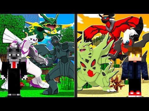 4v4 POKEMON LENDARIO DRAGÃO VS POKEMON LENDARIO DARK - MINECRAFT PIXELMON MOD