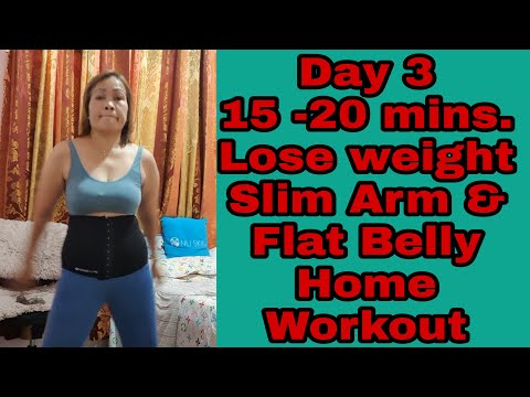 Day3,15mins lose fat belly & slim arm |Home Workout
