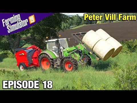 BALE SHREDDING Farming Simulator 19 Timelapse - Peter Vill Farm FS19 Episode 18