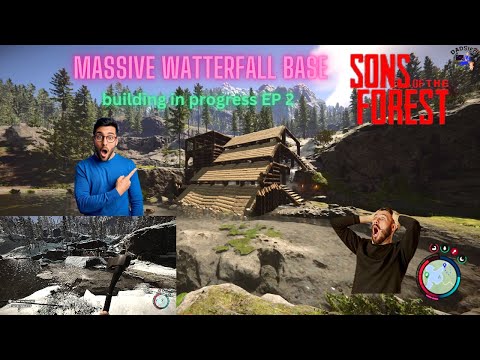 MASSIVE WATERFALL BASE | EP 2!!! under construction | sons of the forrest