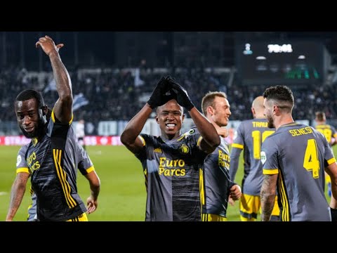 Incredible Dribbling by Luis Sinisterra to assist the 2:2 and Feyenoord Fans riots