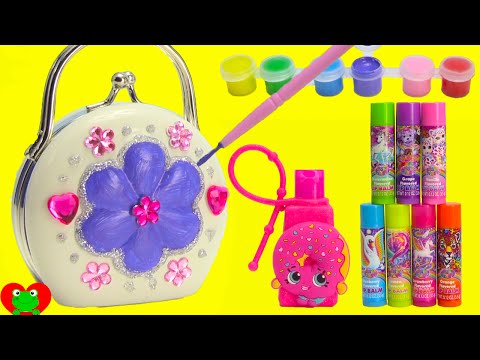DIY Cosmetics Purse by Melissa and Doug with Lisa Frank Lip Balms and Surprises Video