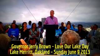 preview picture of video 'HiMY SYeD -- Governor Jerry Brown, Love Our Lake Day, Lake Merritt, Oakland, Sunday June 9 2013'