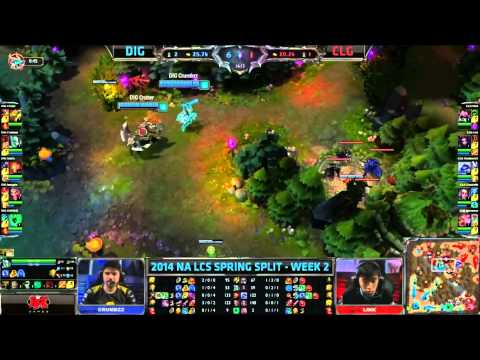Highlights Dignitas vs CLG Season 4 NA LCS Spring Split 2014 Week 2 Day 2 CLG vs DIG S4 W2D2