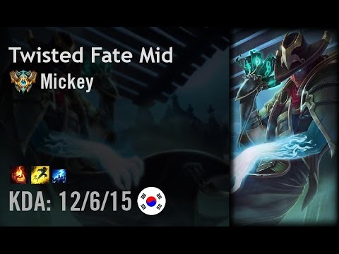 Twisted Fate Mid vs Gangplank - Mickey - KR Challenger Patch 6.10