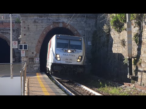 MRS Chiasso - Roma di DB Cargo Italia con E.494.552 LocoItalia Tricolore in transito a Sori