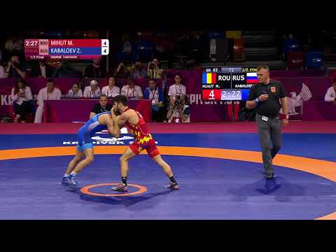 1/2 GR - 63 kg: M. MIHUT (ROU) v. Z. KABALOEV (RUS)