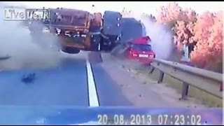 Fatal head on collision deadly high speed car crash