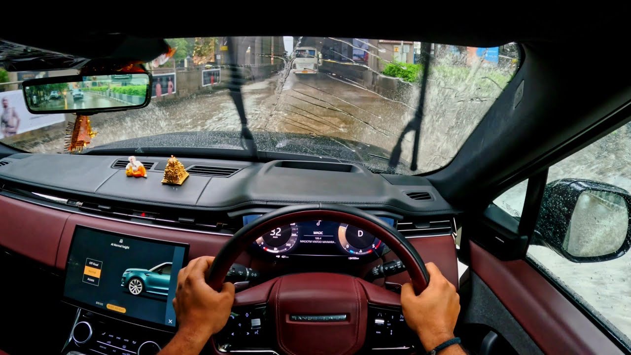 POV: Range Rover Sport | Rainy Morning Drive in Indian city. #rangerover #pov #india