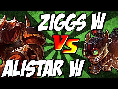 Alistar W vs Ziggs W - Headbutt vs Satchel Charge by LoL Clash & Combo #lolclash
