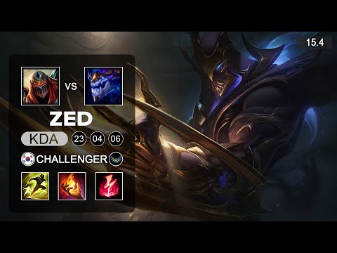 Zed vs Aurelion Sol Mid - KR Challenger - Patch 15.4 Season 15
