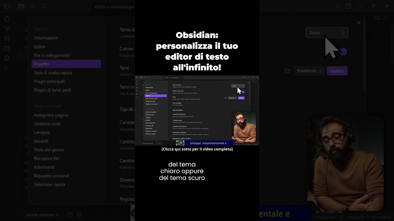 👆 Obsidian: personalizza il tuo editor di testo all'infinito!