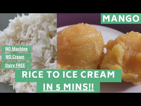 Rice to Mango Ice Cream in 5 Mins!! - Dairy-Free/Vegan - NO Machine - Natural
