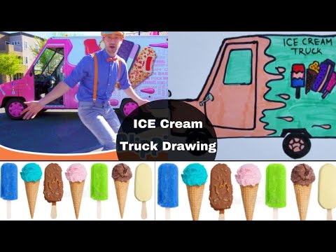 Blippi The Ice Cream Truck Drawing | Art for kids by Ipsita | Drawing and Coloring Videos