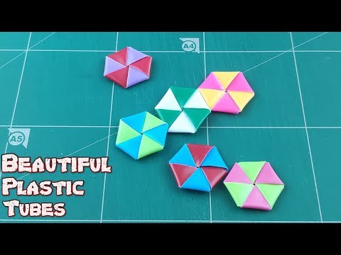 How to Fold Beautiful Straw Flowers - Make Flower Straw Tubes - Drinking Water Straw | DIY Art Straw