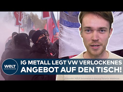 Video Thumbnail: VOLKSWAGEN: Dritte Tarifrunde beginnt – IG Metall und Betriebsrat drohen mit Streiks ab Dezember