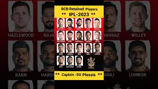 rcb taam ke retained players IPL 2023 ke ley #shorts