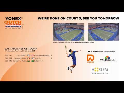 Court 3, day 1, Wednesday February 26, Yonex Dutch Junior International 2020