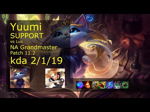 Yuumi Support vs Lux - NA Grandmaster 2/1/19 Patch 11.2 Gameplay