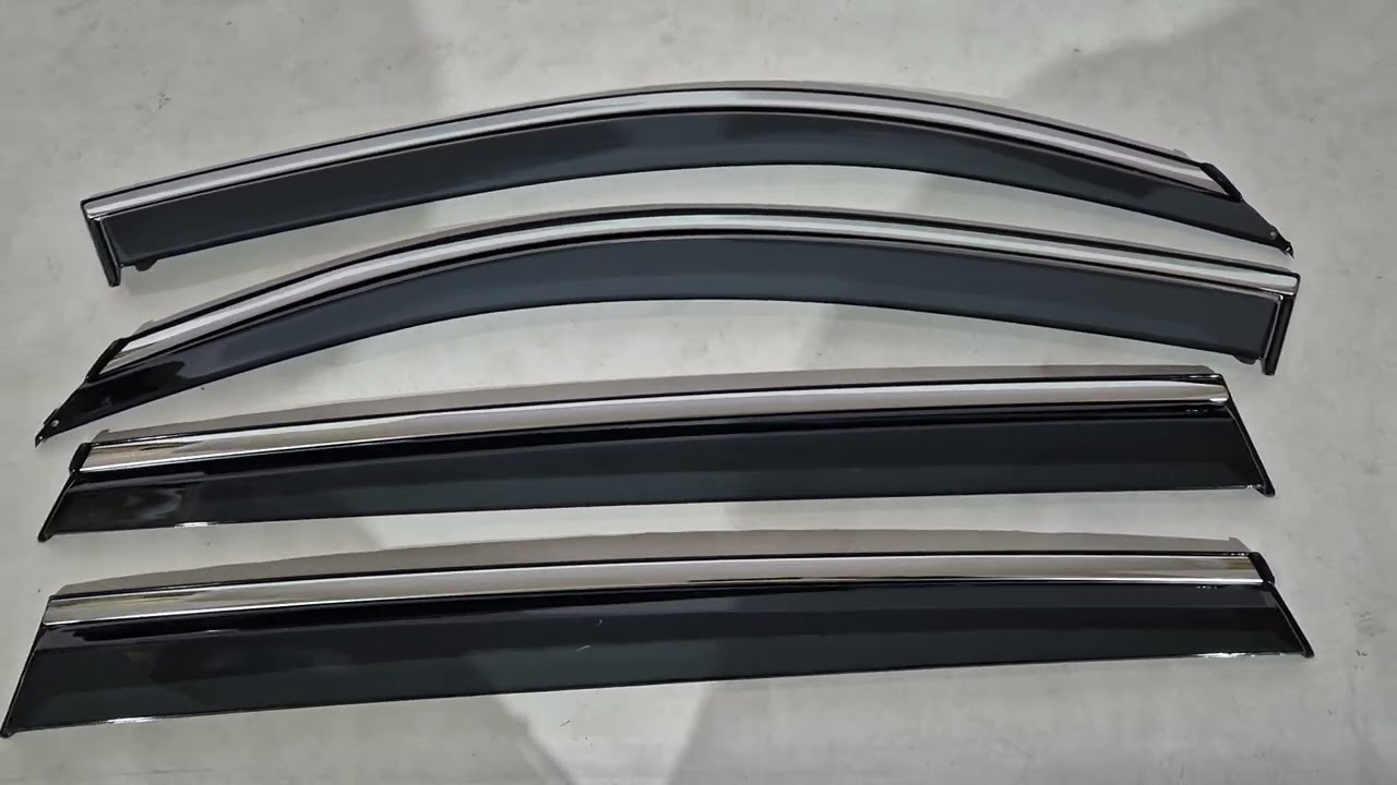 Ветровики с хромированным молдингом Niken Luxury (4 шт) Video 1