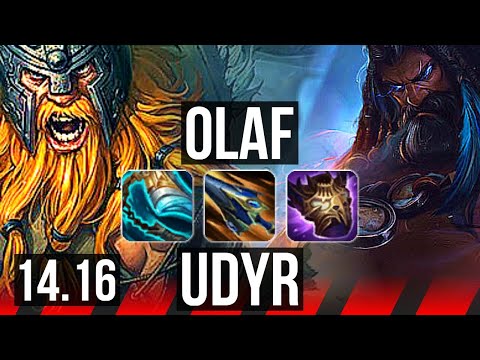OLAF vs UDYR (TOP) | 11/0/0, 9 solo kills, Legendary, 600+ games | EUW Master | 14.16