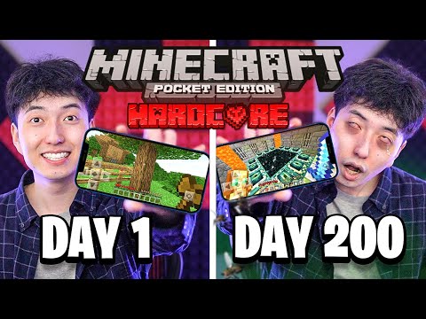 I Survived 200 Days in HARDCORE Minecraft Pocket Edition