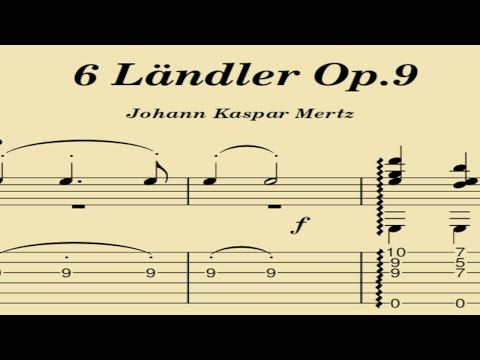 6 Ländler Op.9 - Johann Kaspar Mertz (Tablatura)