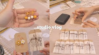 studio vlog 4 | DIY earrings card for small business, jewellery packaging idea (no bgm, no talk)