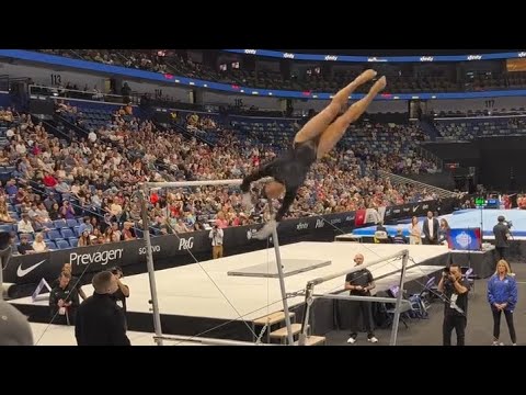 Leanne Wong takes the 🥈 All-around with 13,950 on Uneven Bars - US Championships 2025 Day 2