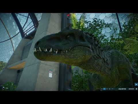 INDOMINUS REX VS 2X TYRANNOSAURUS REX VS 50X RAPTORS IN AVIARY - Jurassic World Evolution 2 #JWE2