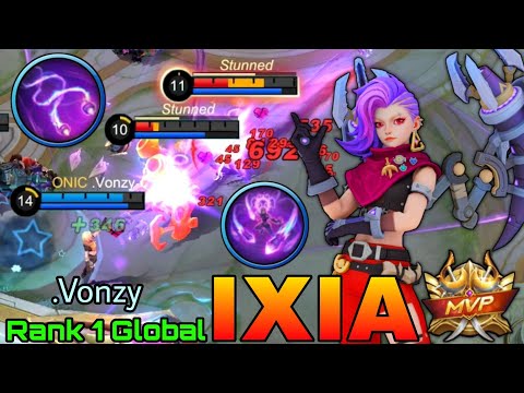 Full Barrage! Ixia Monster Gold Lane - Top 1 Global Ixia by .Vonzy - Mobile Legends