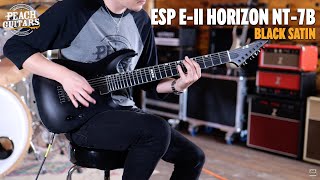 Video thumbnail for No Talking...Just Tones | ESP E-II Horizon NT-7B Hipshot Black Satin by Peach Guitars